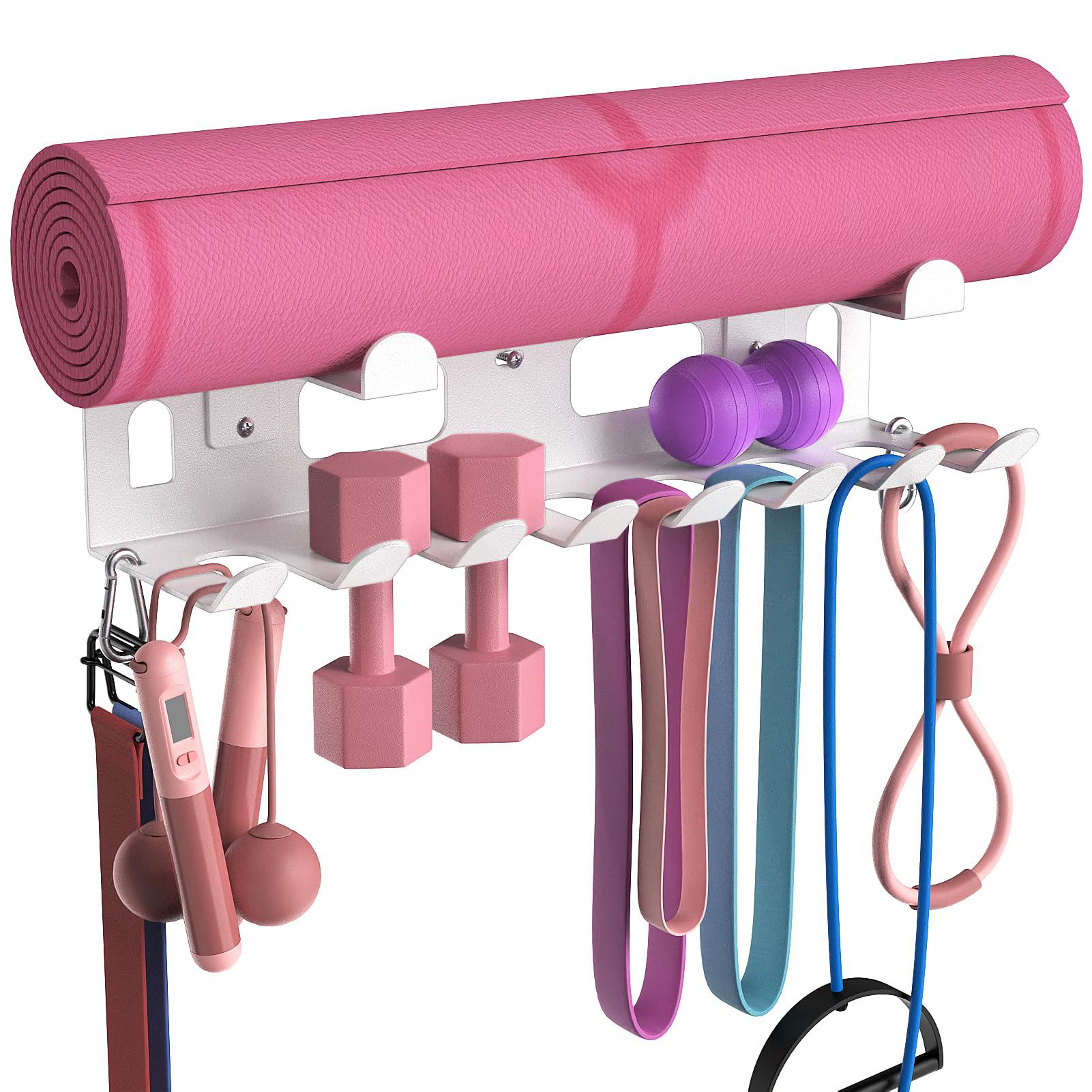 Leg Home Gym Workout - Multi Hook Wall Mount Fitness Storage